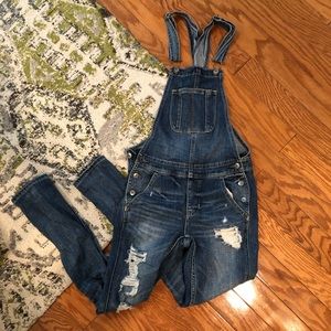 Distressed American Eagle Overalls